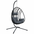 ALORA Hanging Egg Chair with Stand - Anthracite