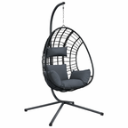 ALORA Hanging Egg Chair with Stand - Anthracite