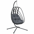ELORA Hanging Egg Chair with Stand - Anthracite