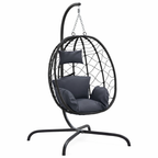 OLYRA Hanging Egg Chair with Stand - Anthracite