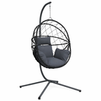 SOLIRA Hanging Egg Chair with Stand - Anthracite