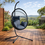ALLIRA Hanging Egg Chair with Stand - Anthracite
