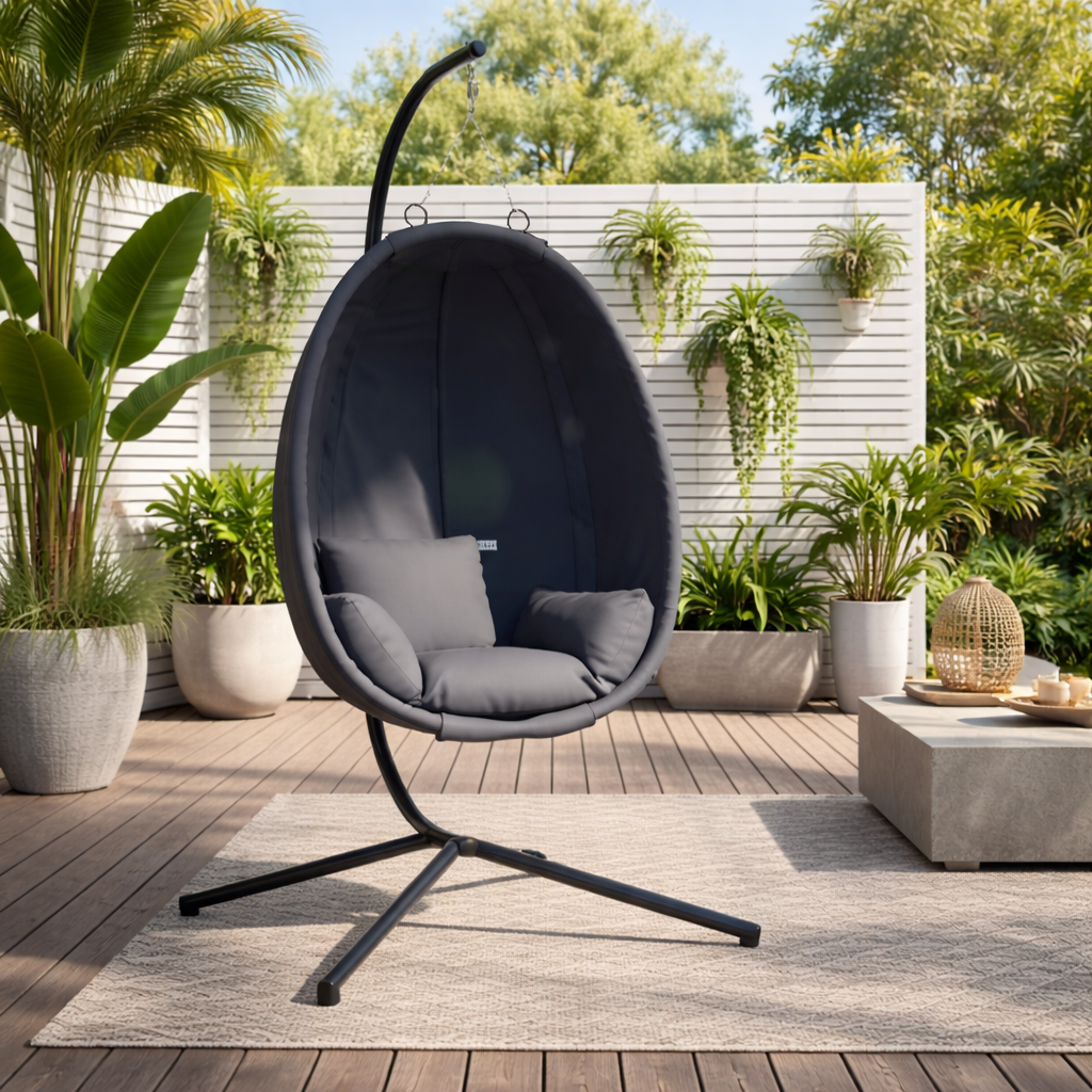 LYORA Hanging Egg Chair with Stand