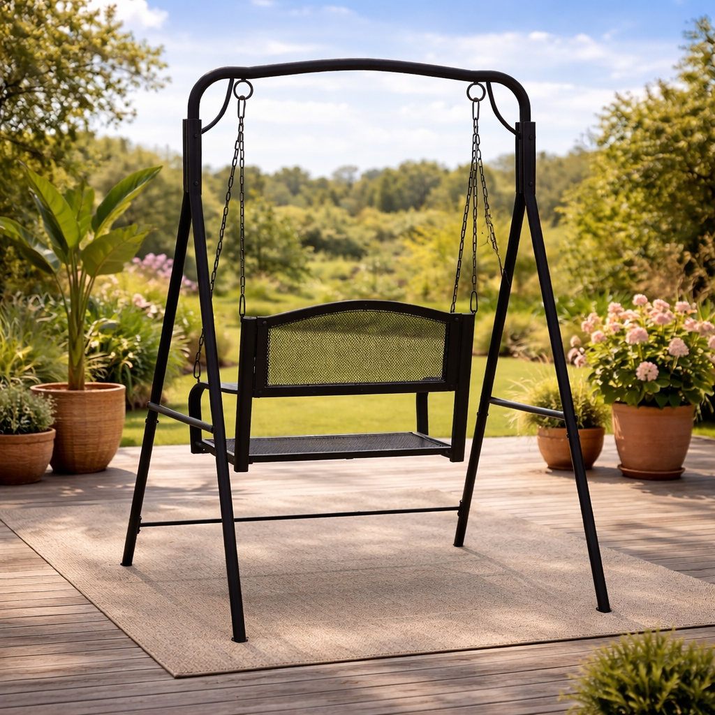 NALORA Swing Bench (124cm) - Black Steel