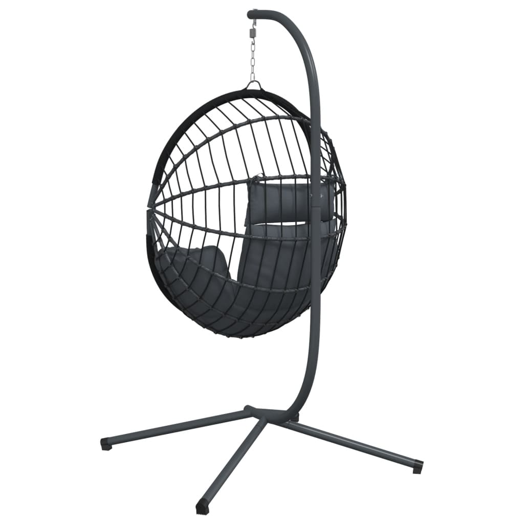 ALLIRA Hanging Egg Chair with Stand - Anthracite