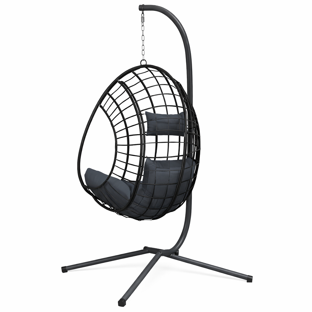 ALORA Hanging Egg Chair with Stand - Anthracite