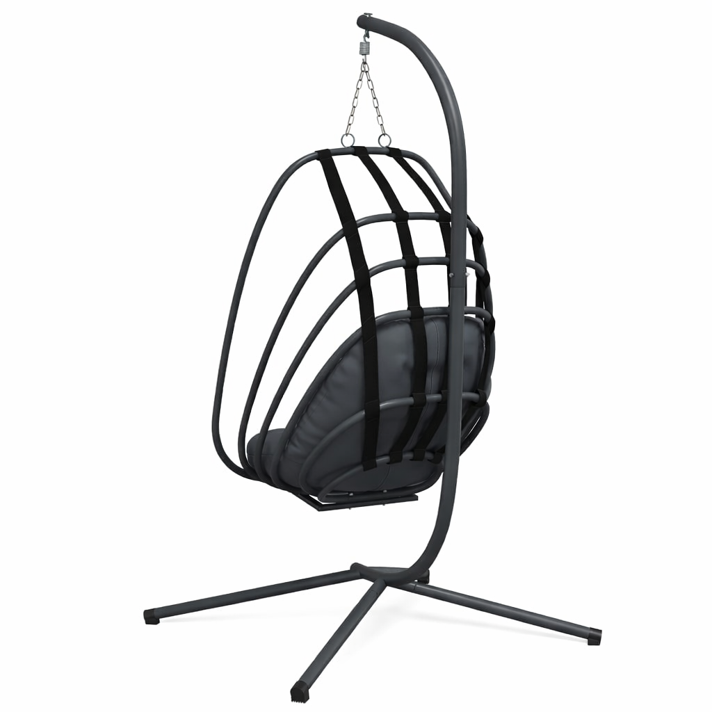 ELORA Hanging Egg Chair with Stand - Anthracite