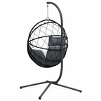 SOLIRA Hanging Egg Chair with Stand - Anthracite