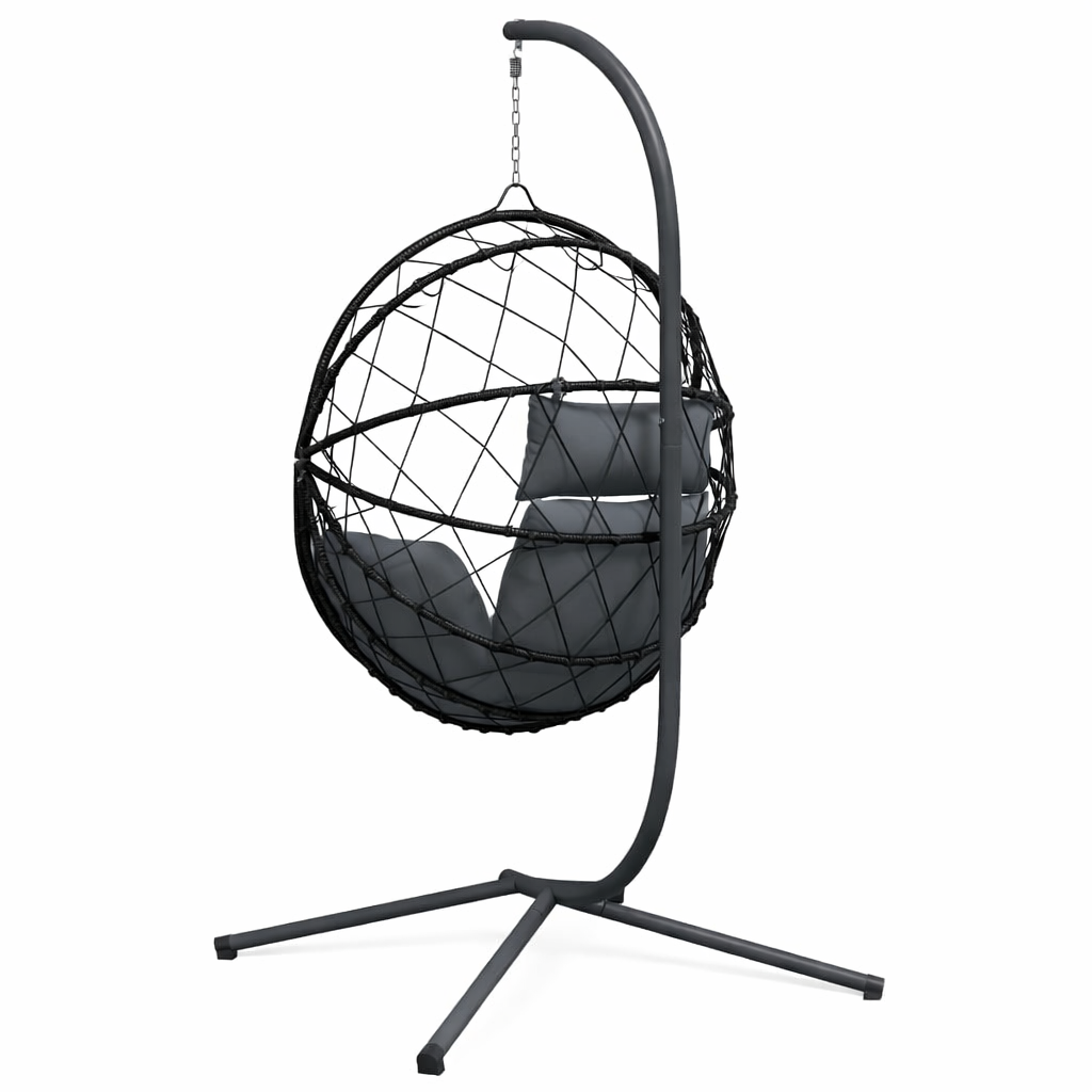 SOLIRA Hanging Egg Chair with Stand - Anthracite