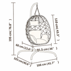 OLYRA Hanging Egg Chair with Stand - Anthracite