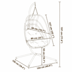 ELORA Hanging Egg Chair with Stand - Anthracite