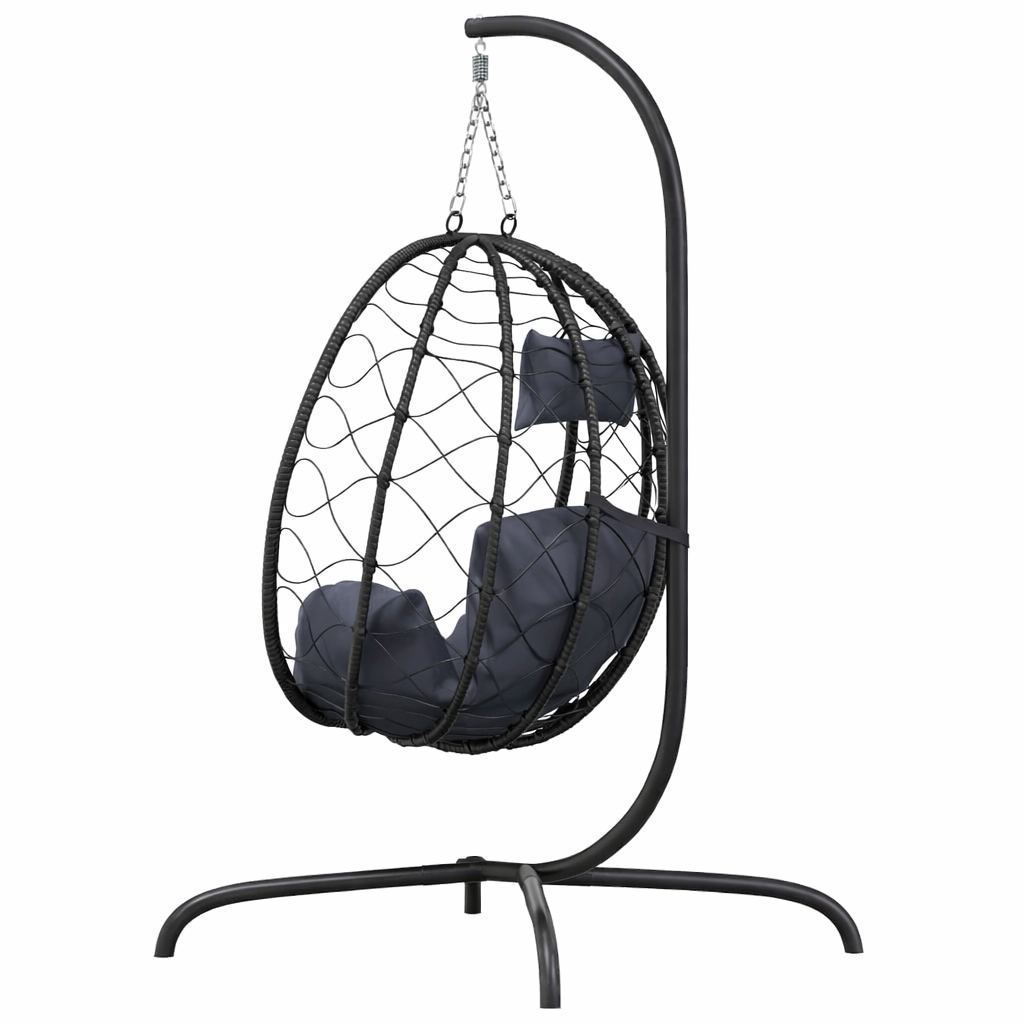 OLYRA Hanging Egg Chair with Stand - Anthracite